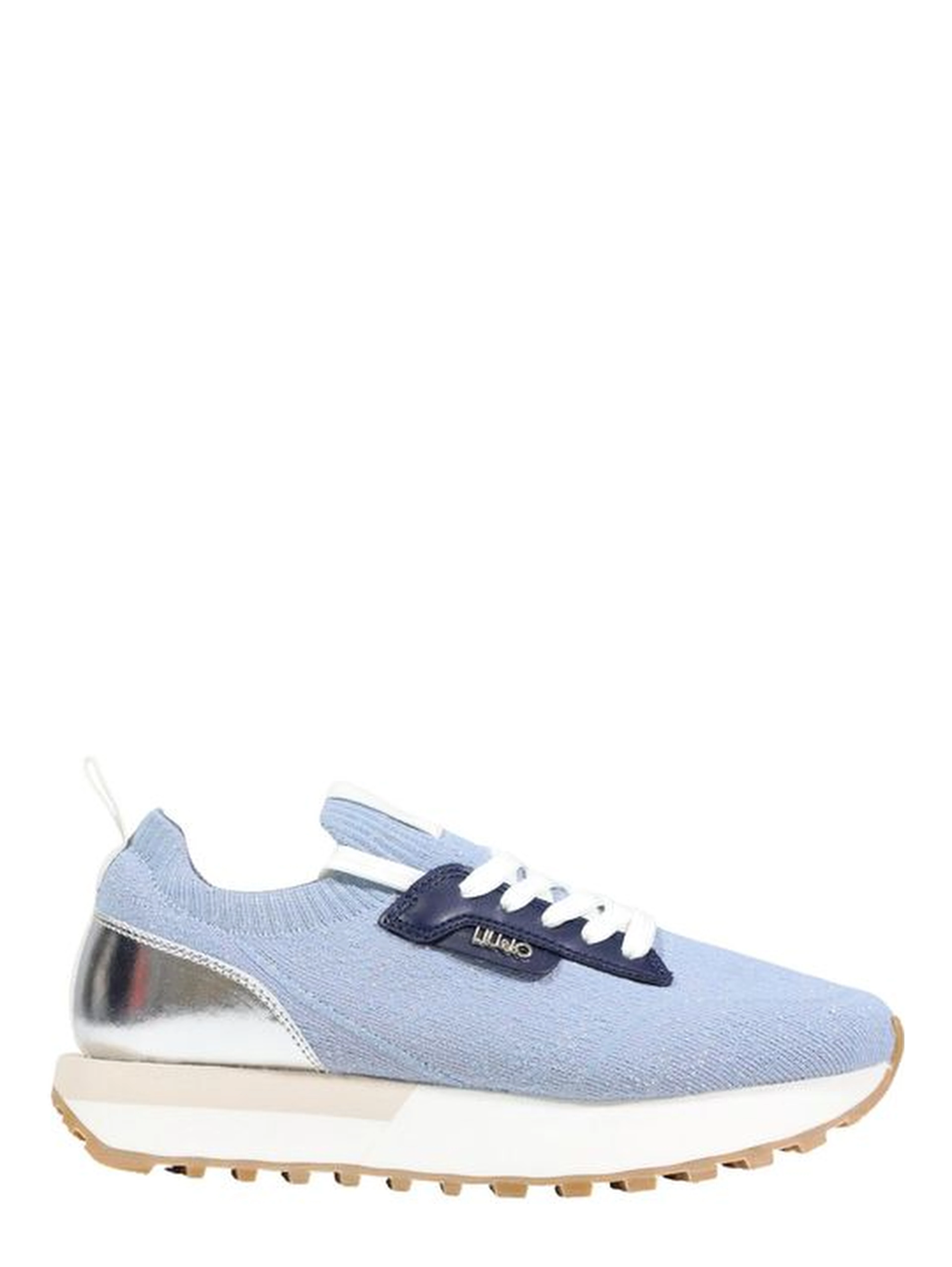 Blue Polyester Athletic Sneakers
