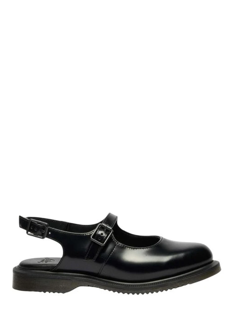 Black Leather Flat Sandals