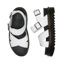 White Leather Strap-On Sandals
