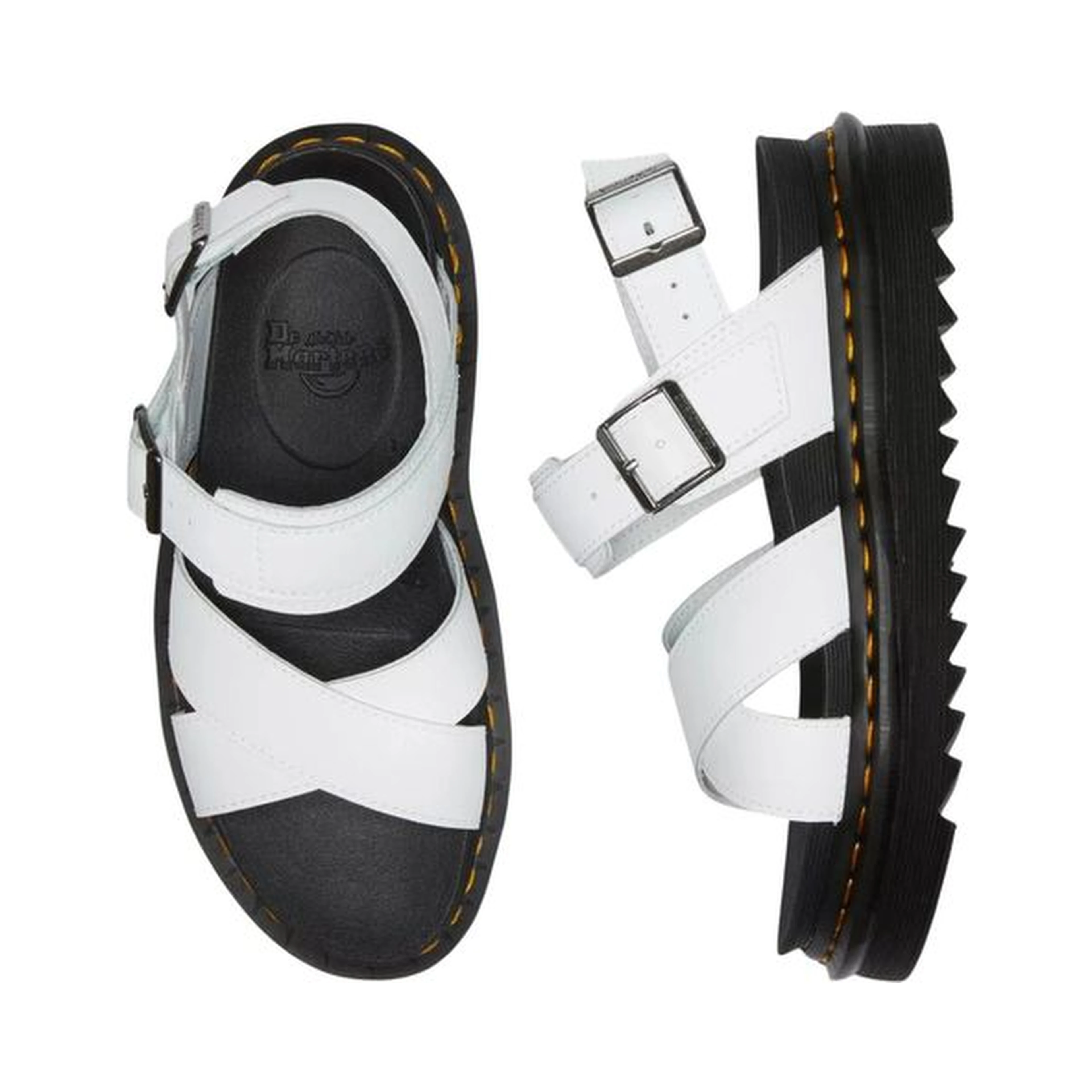 White Leather Strap-On Sandals
