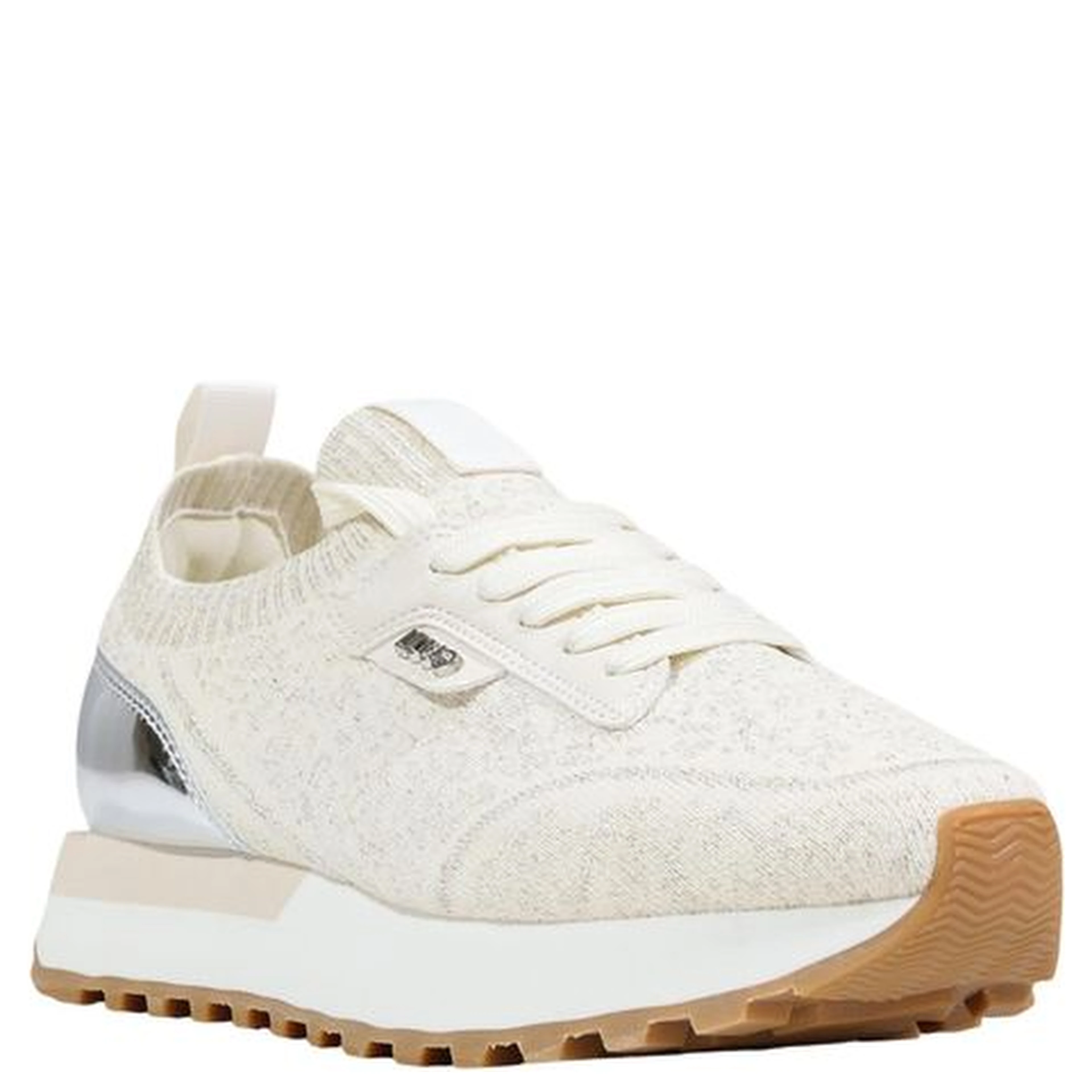 Beige Polyester Athletic Sneakers