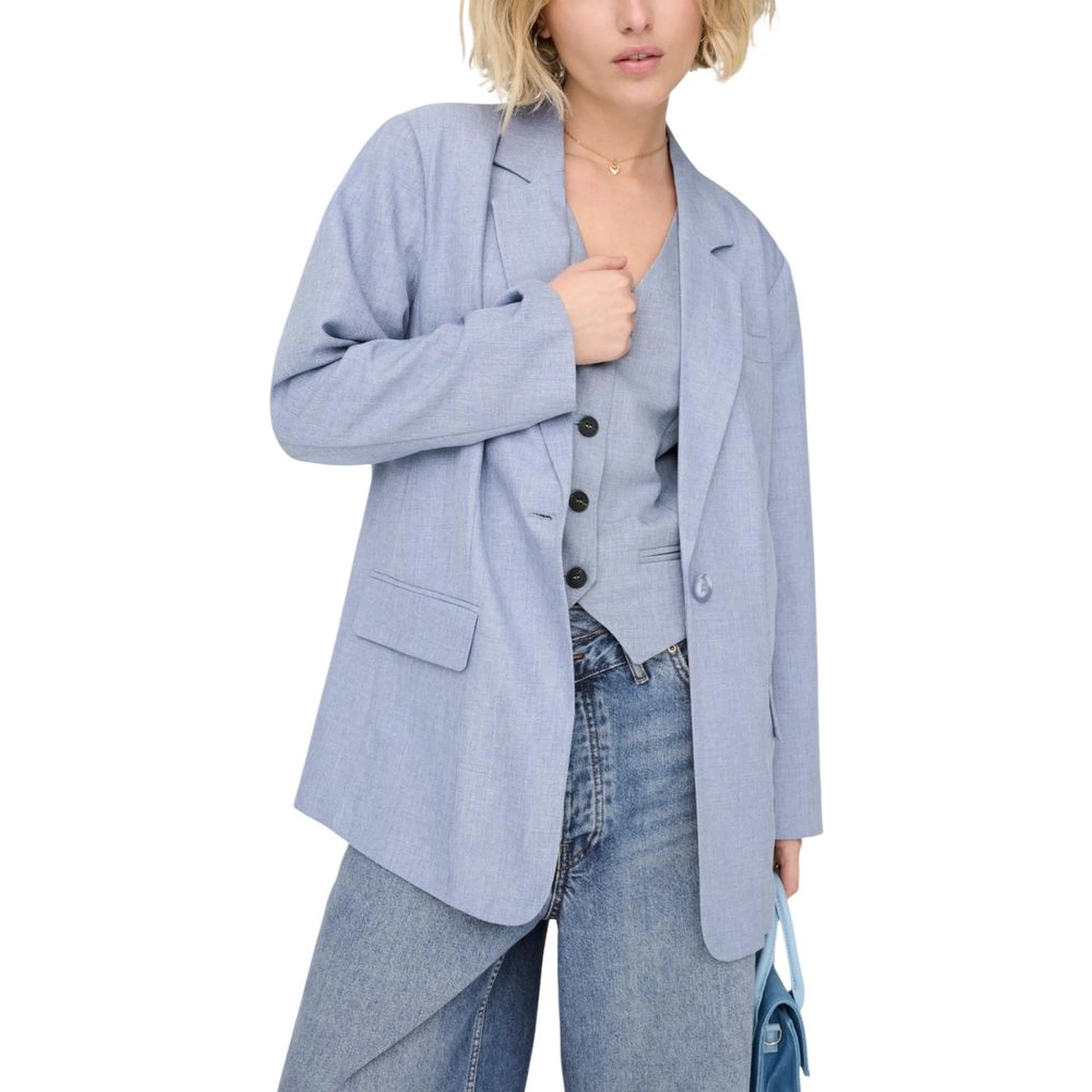 Blue Polyester Blazer