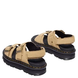 Beige Leather Platform Sandals