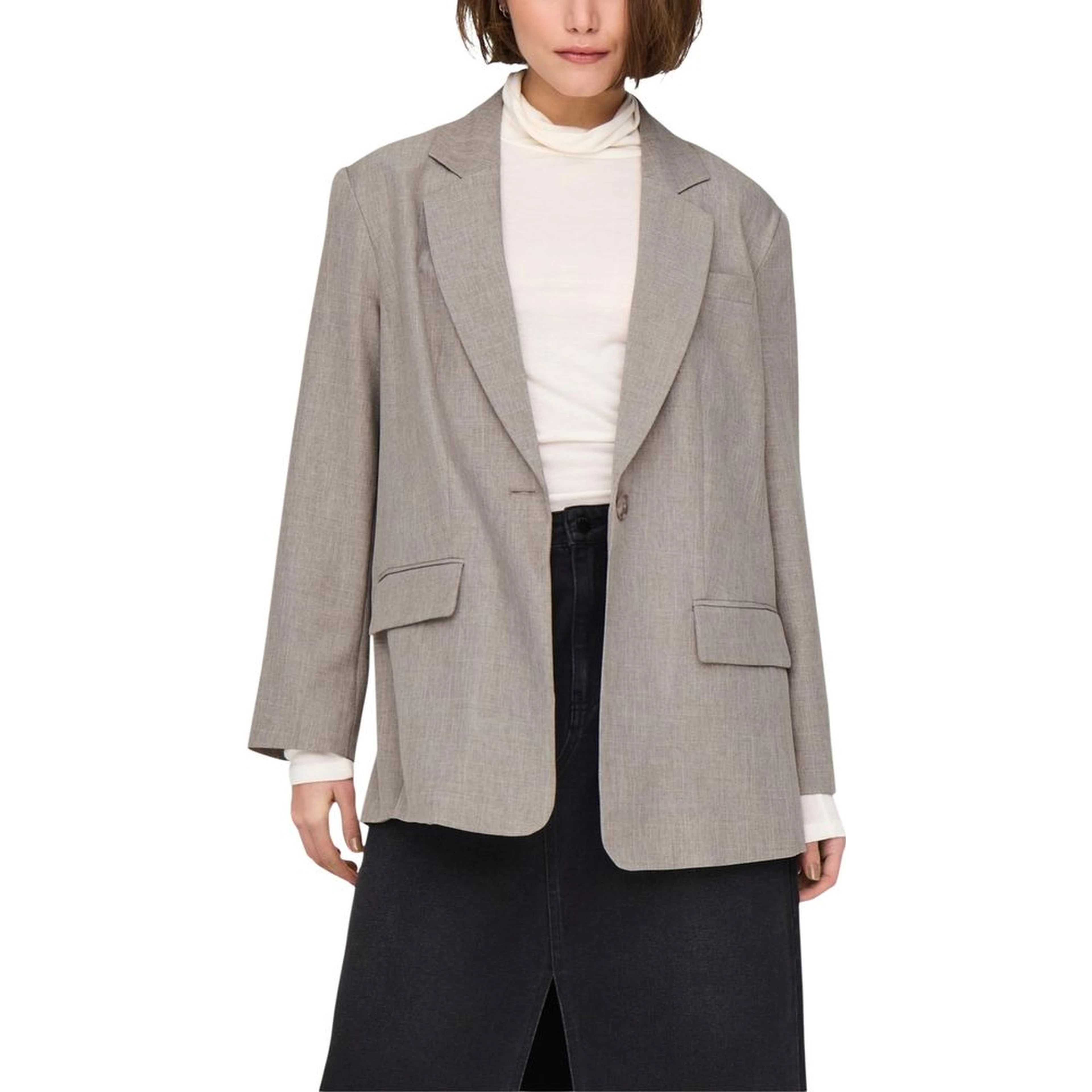 Beige Polyester Blazer