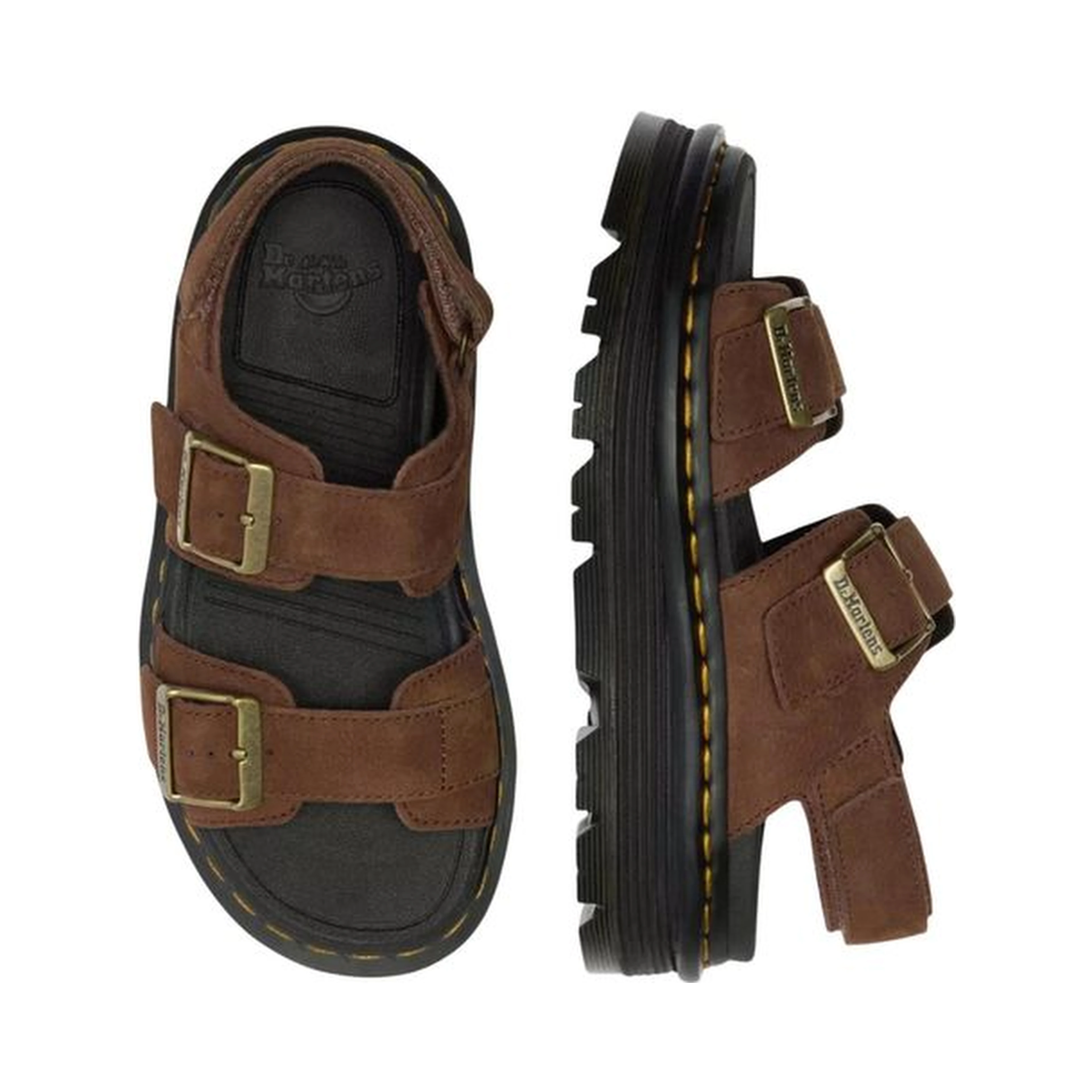 Brown Leather Platform Sandals