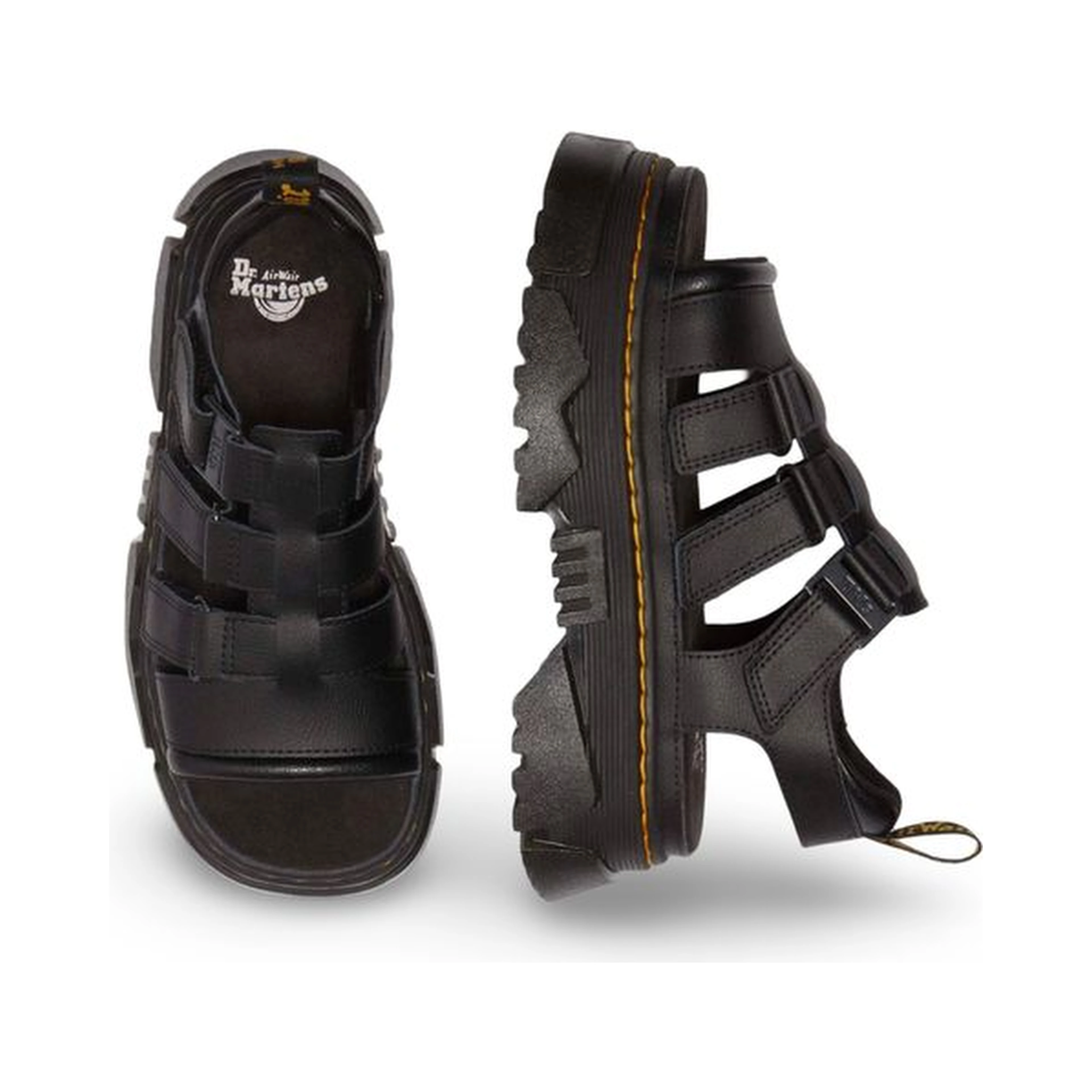 Black Leather Platform Sandals