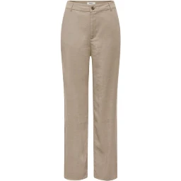 Beige Viscose Casual Pants