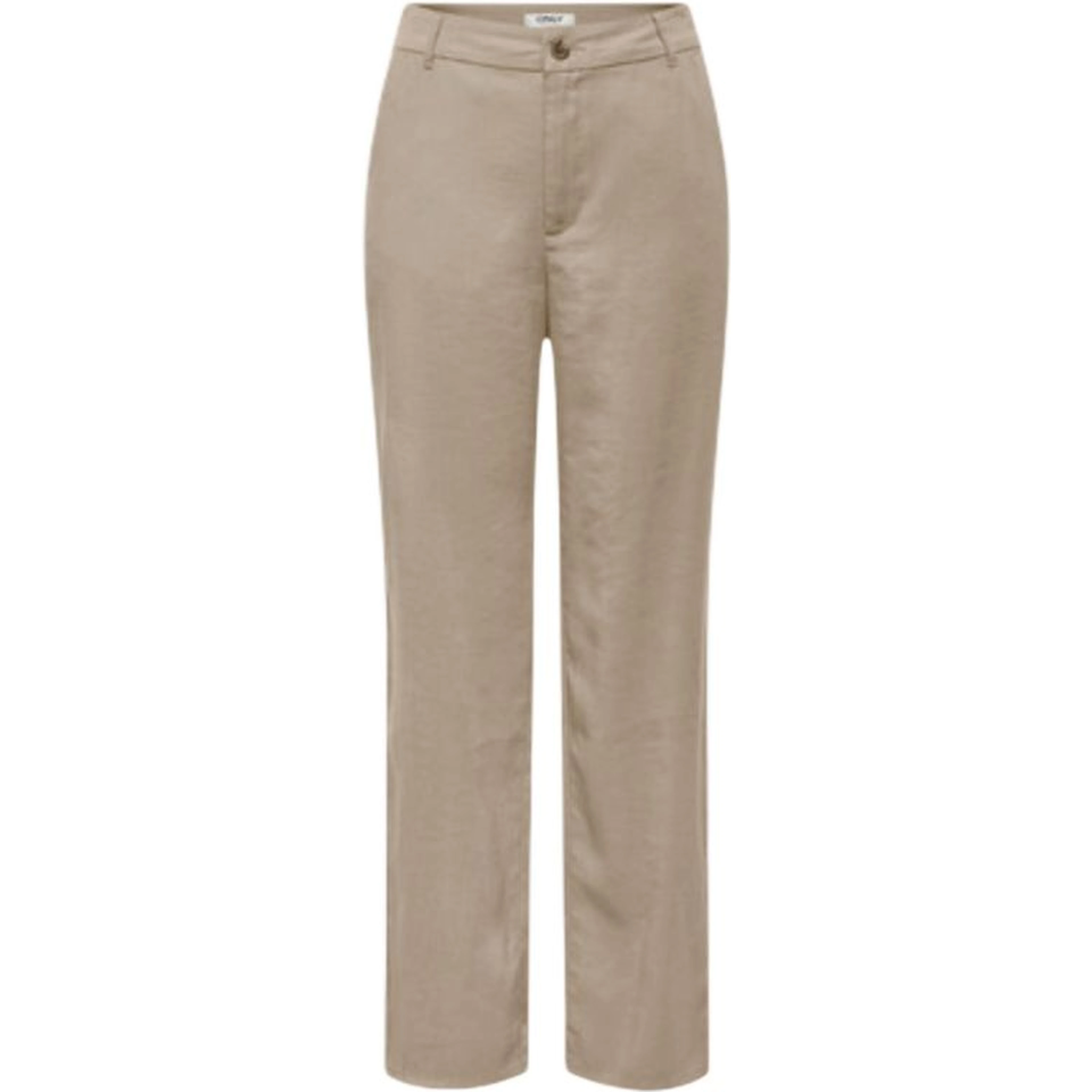 Beige Viscose Casual Pants