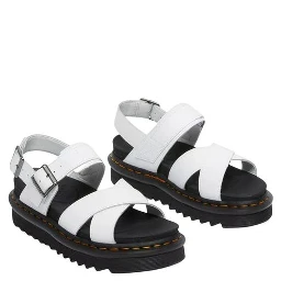 White Leather Strap-On Sandals