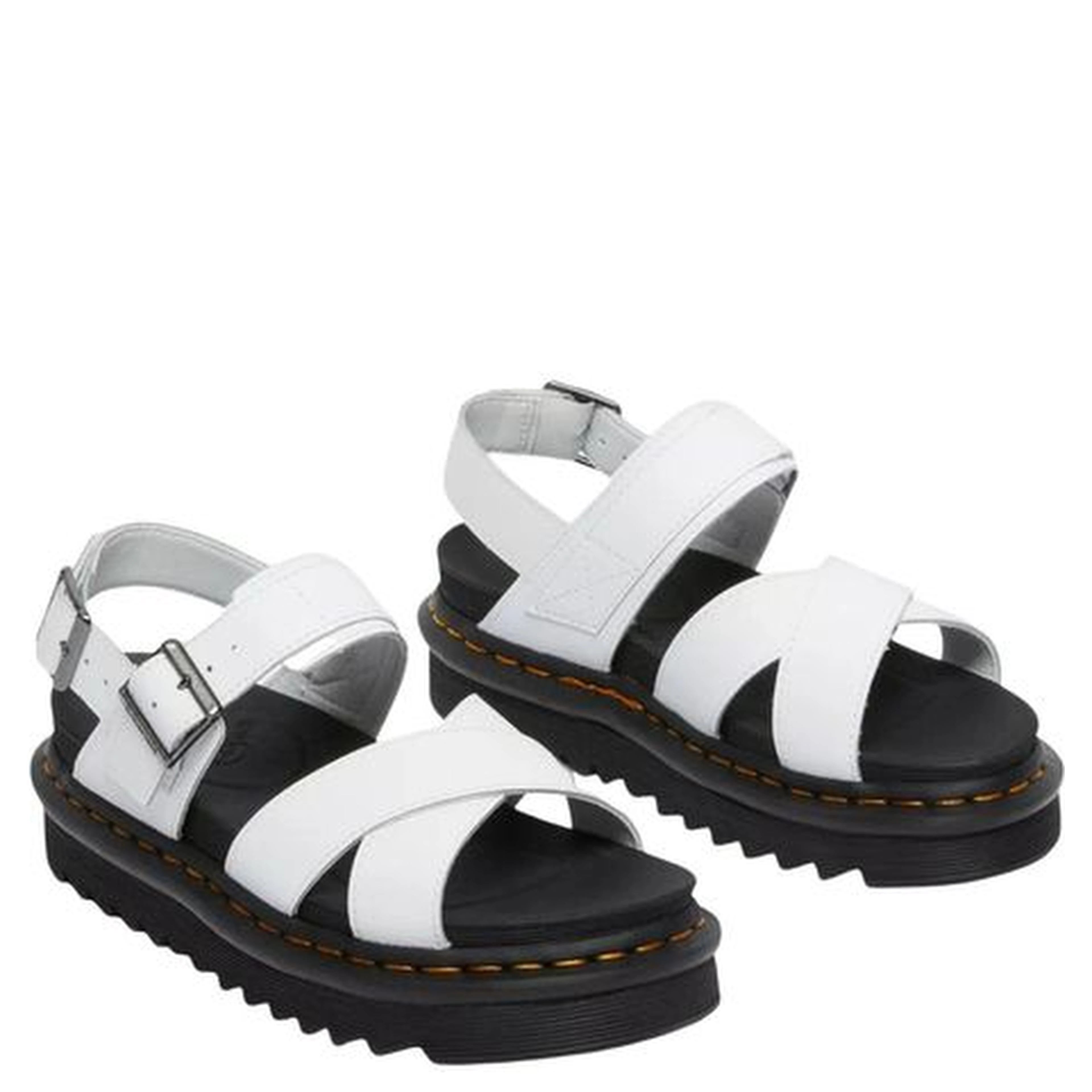 White Leather Strap-On Sandals