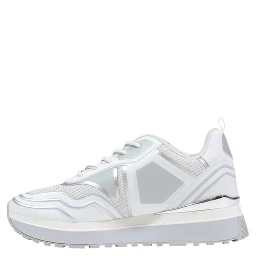 White Artificial Leather Chunky Sneakers