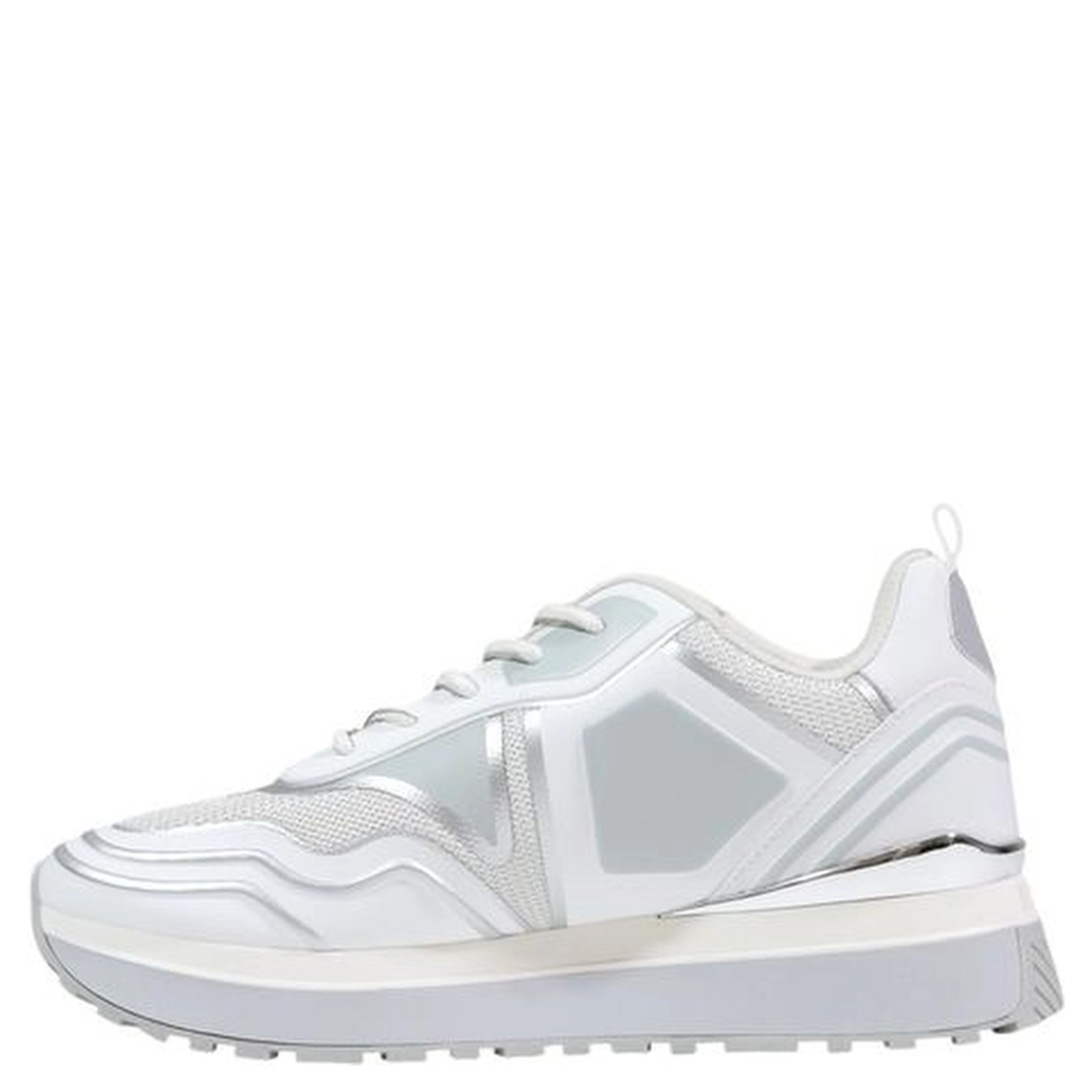 White Artificial Leather Chunky Sneakers
