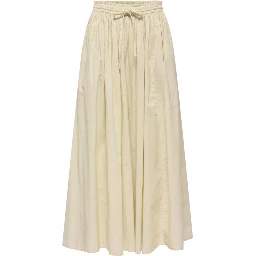 Beige Cotton Long Skirt