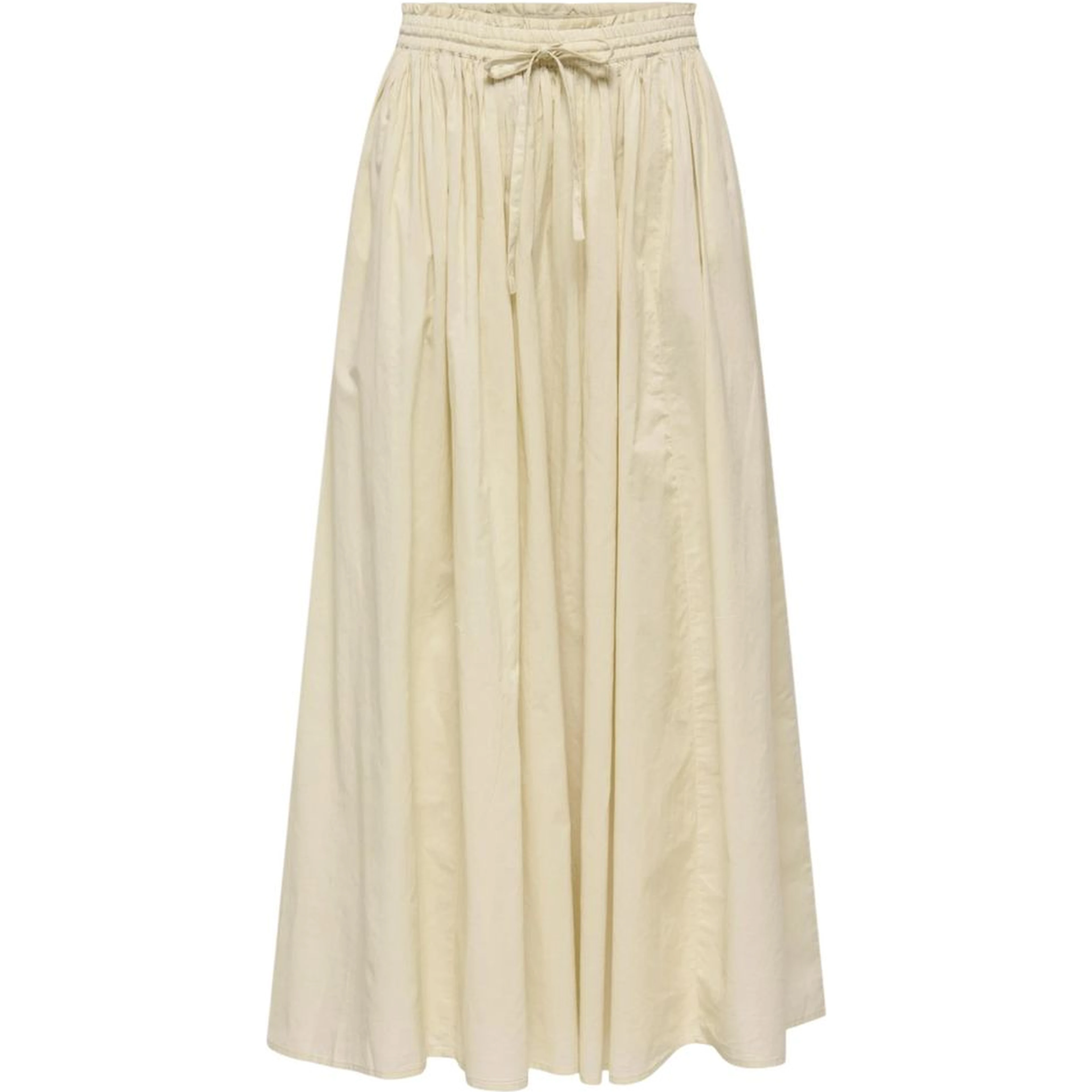 Beige Cotton Long Skirt