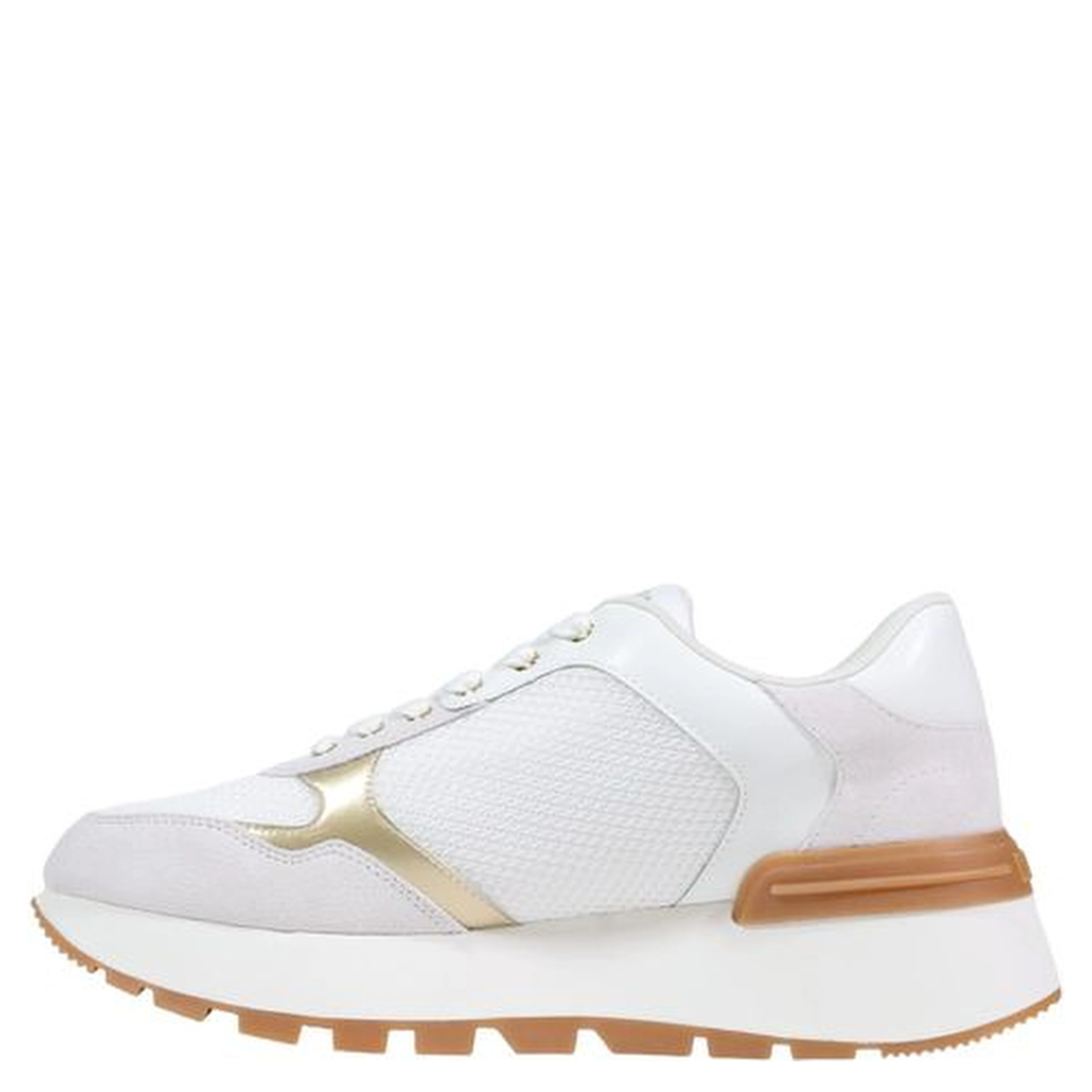 White Artificial Leather Athletic Sneakers