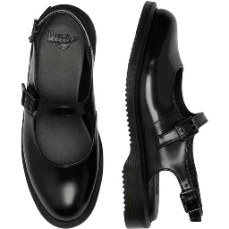 Black Leather Flat Sandals