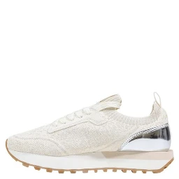Beige Polyester Athletic Sneakers