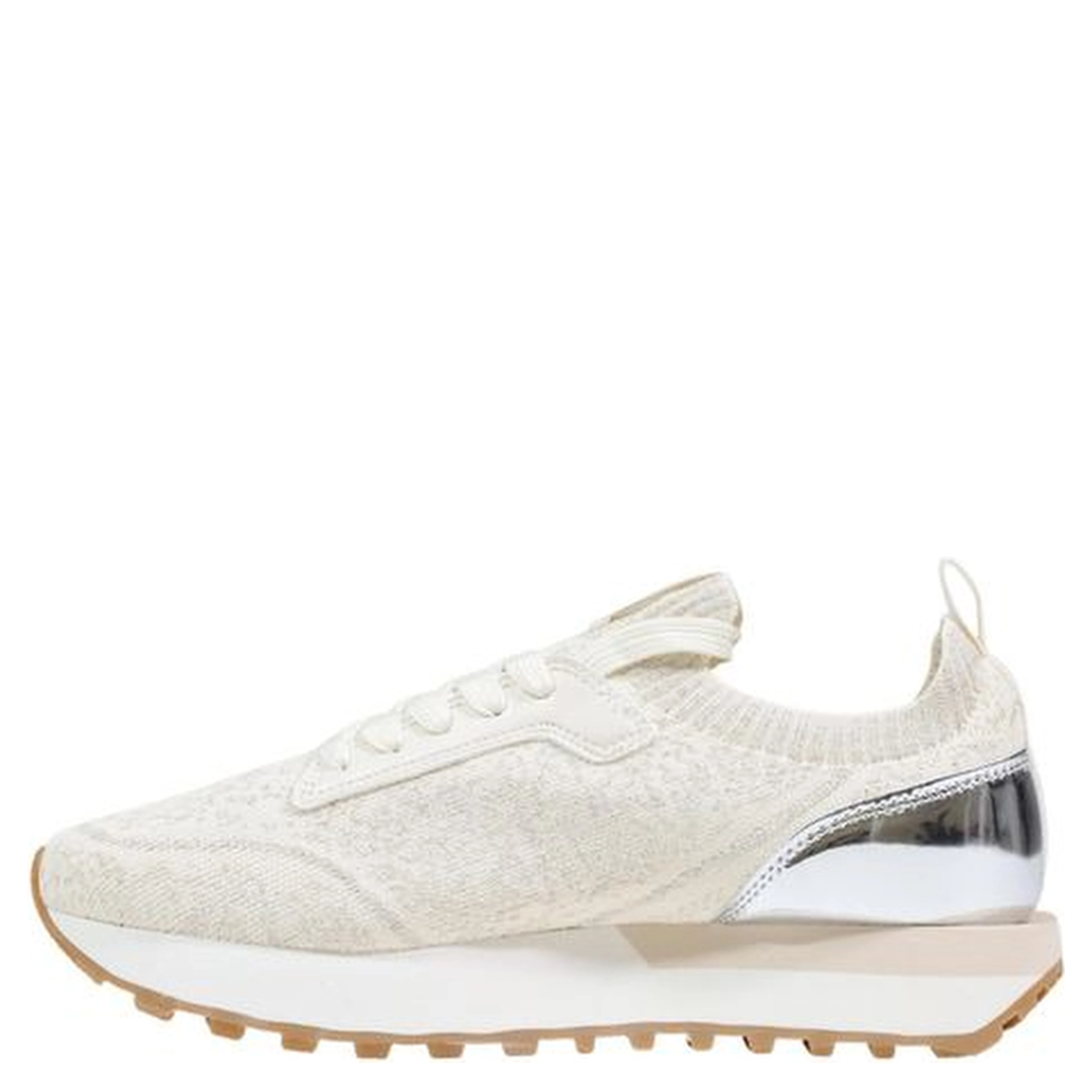 Beige Polyester Athletic Sneakers