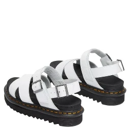 White Leather Strap-On Sandals