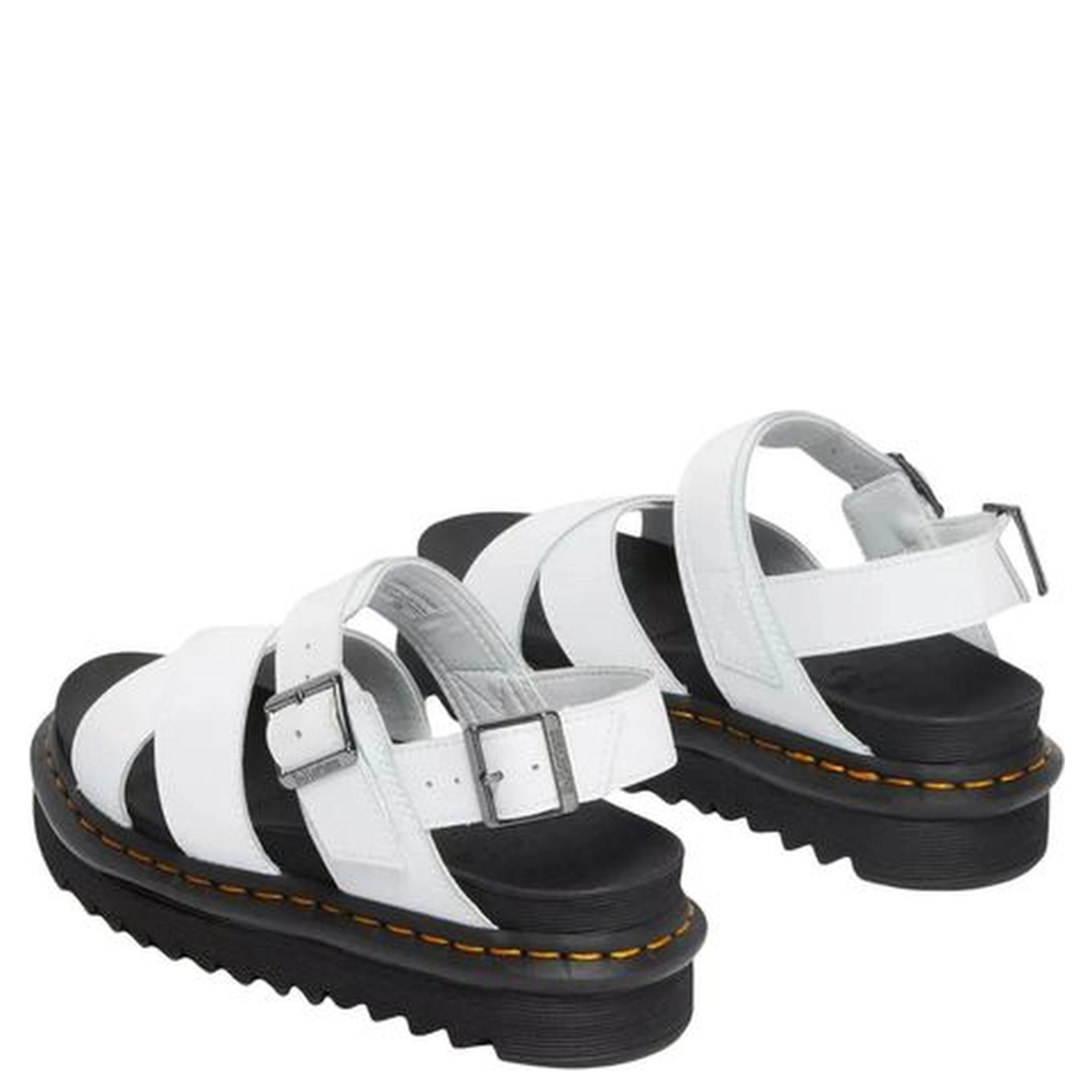 White Leather Strap-On Sandals