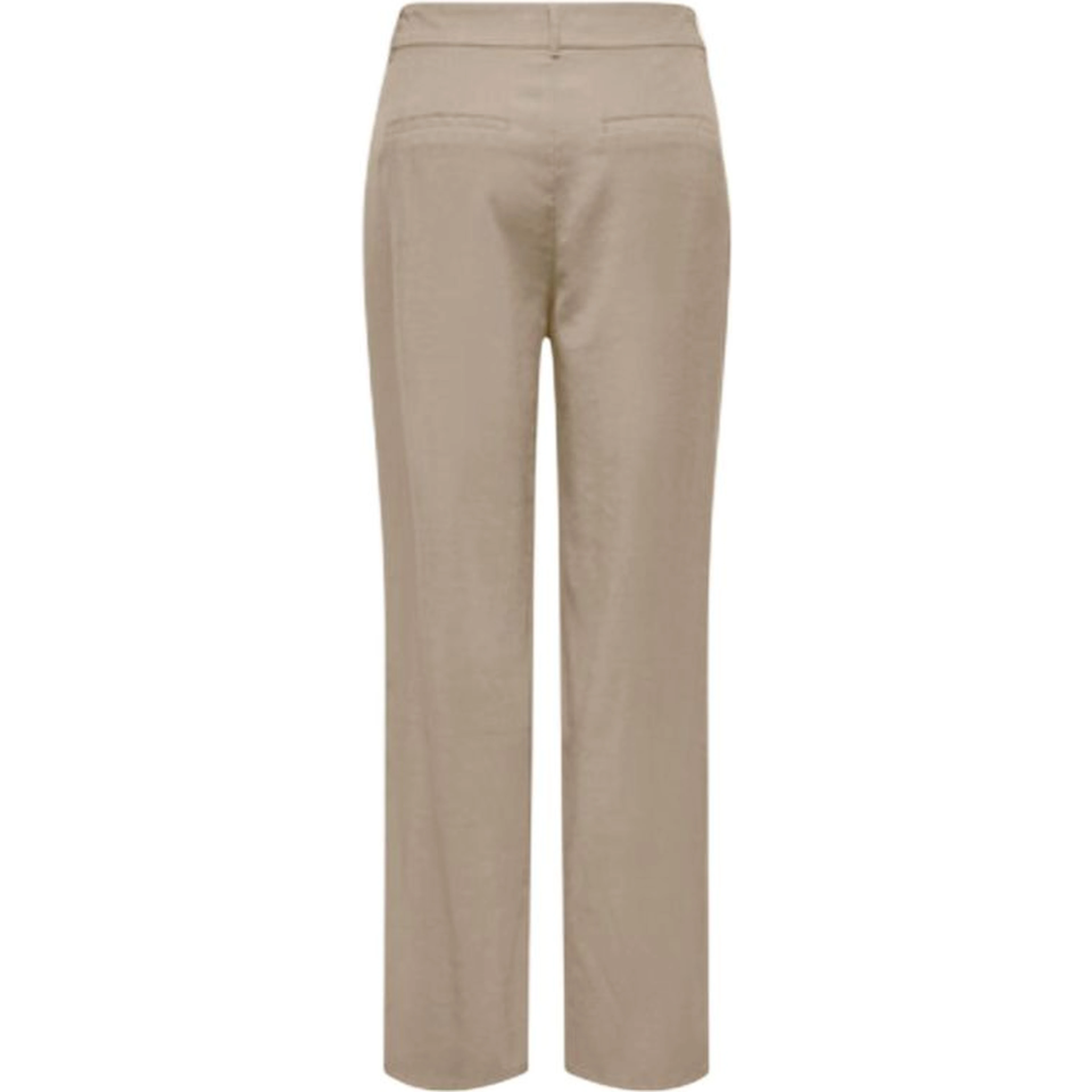 Beige Viscose Casual Pants