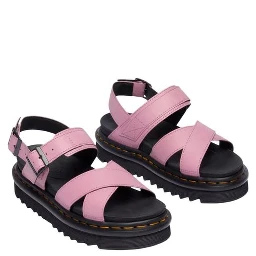 Pink Leather Platform Sandals