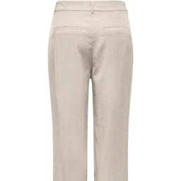 Beige Viscose Casual Pants