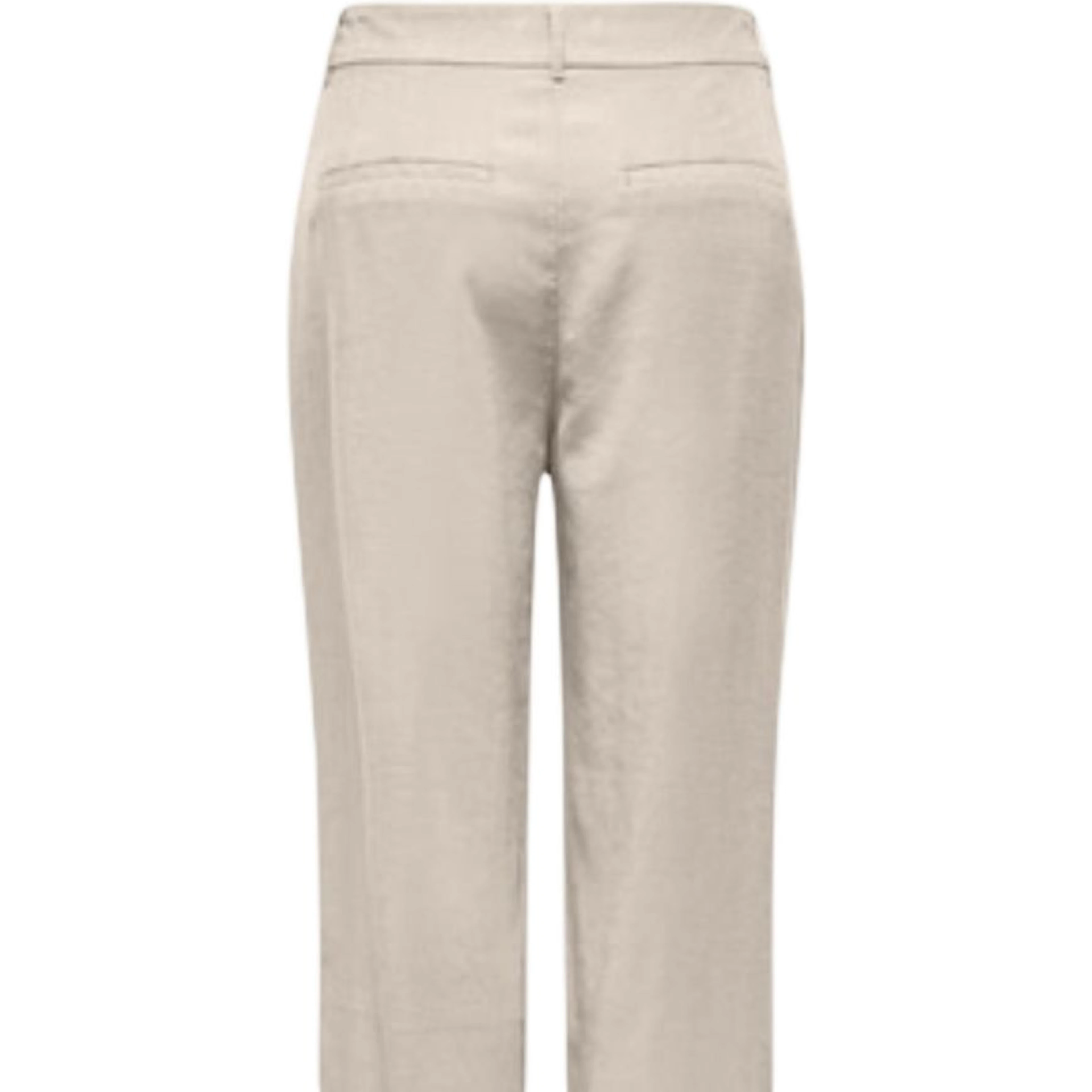 Beige Viscose Casual Pants