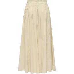 Beige Cotton Long Skirt