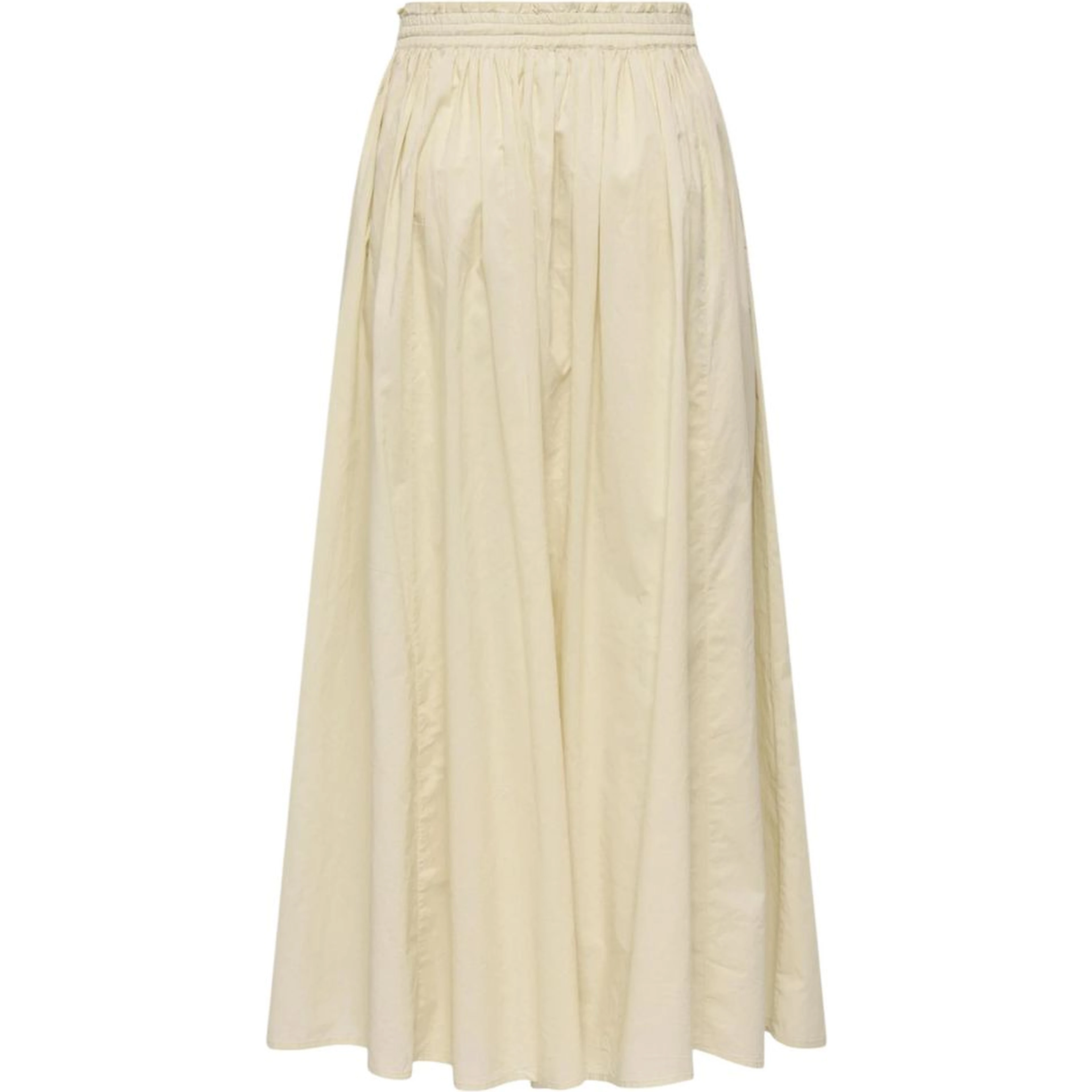 Beige Cotton Long Skirt
