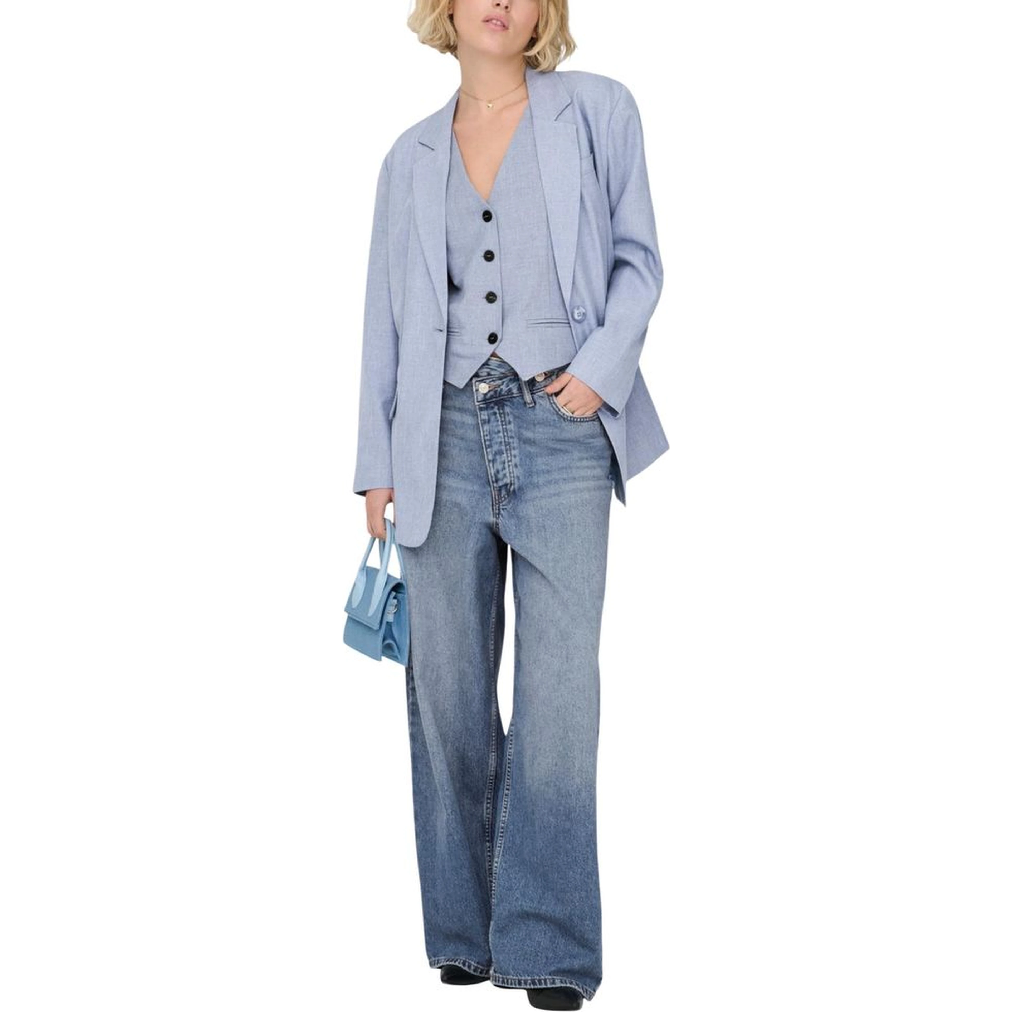 Blue Polyester Blazer