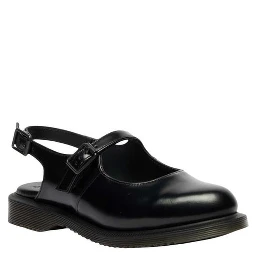 Black Leather Flat Sandals