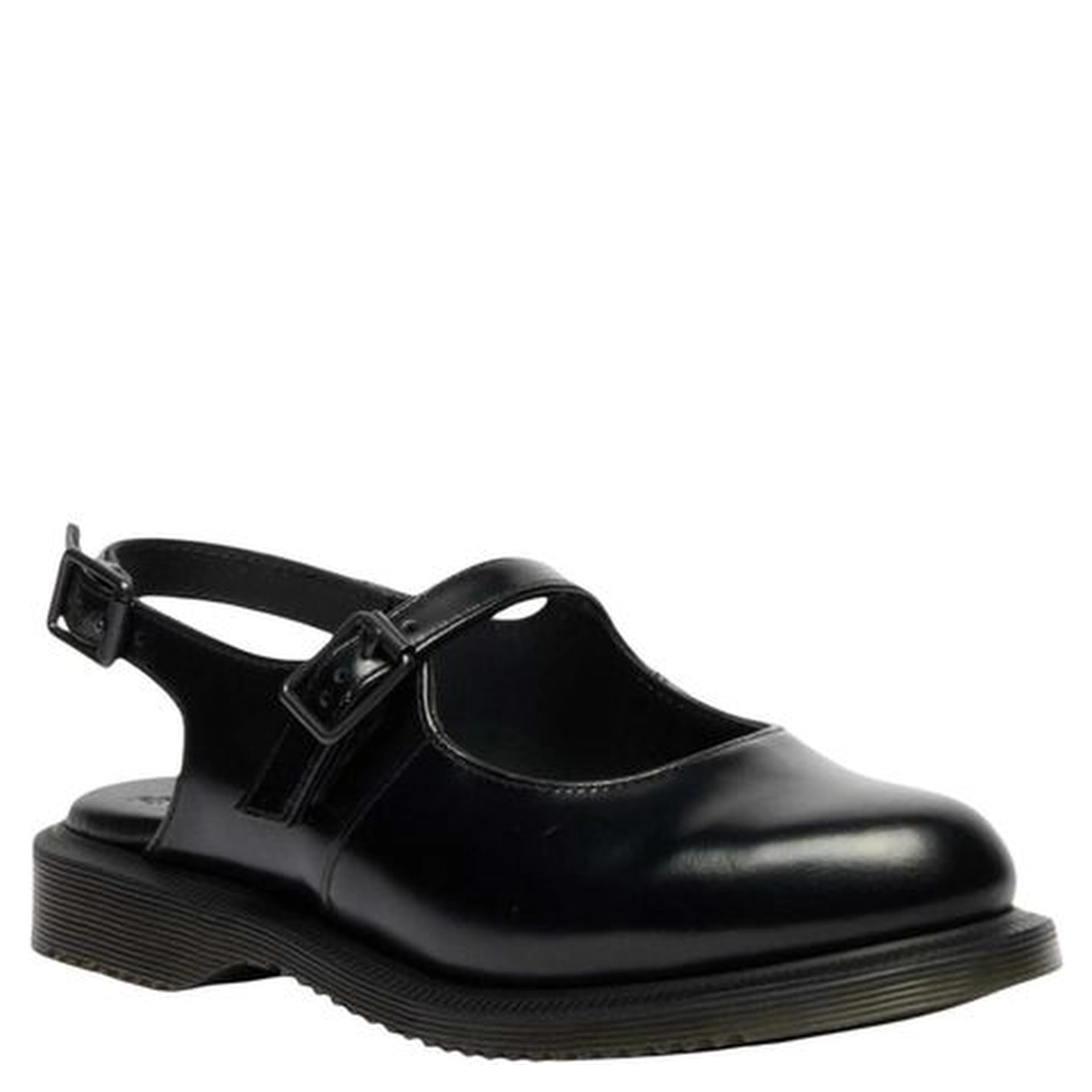 Black Leather Flat Sandals