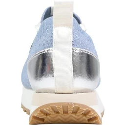 Blue Polyester Athletic Sneakers