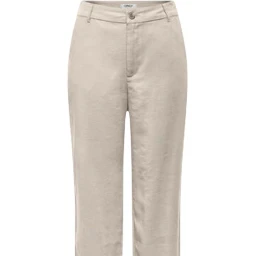 Beige Viscose Casual Pants