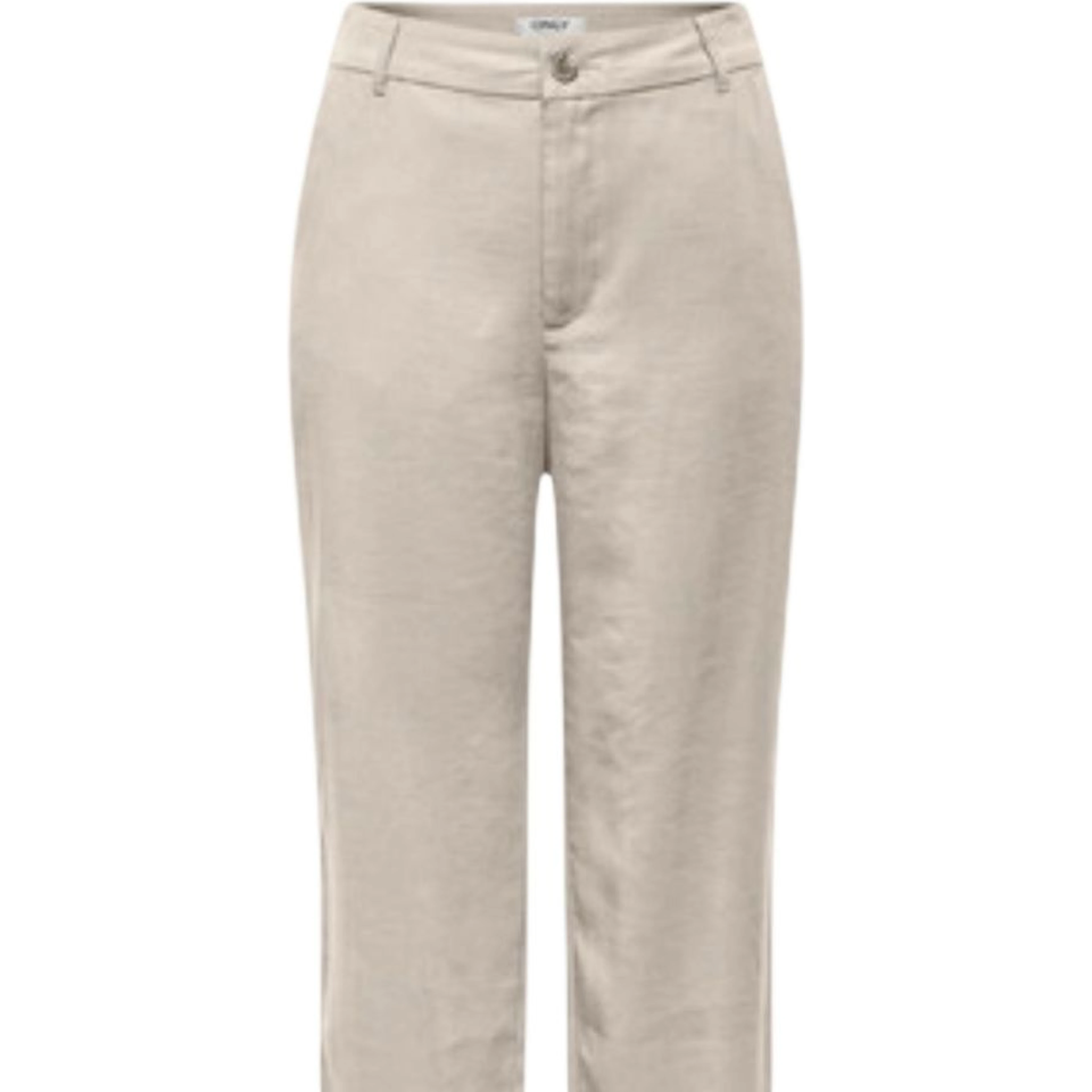 Beige Viscose Casual Pants