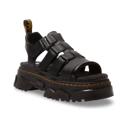 Black Leather Platform Sandals