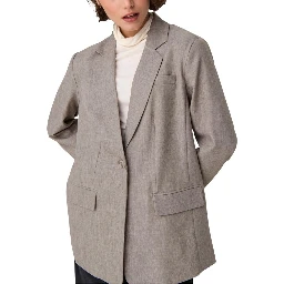 Beige Polyester Blazer