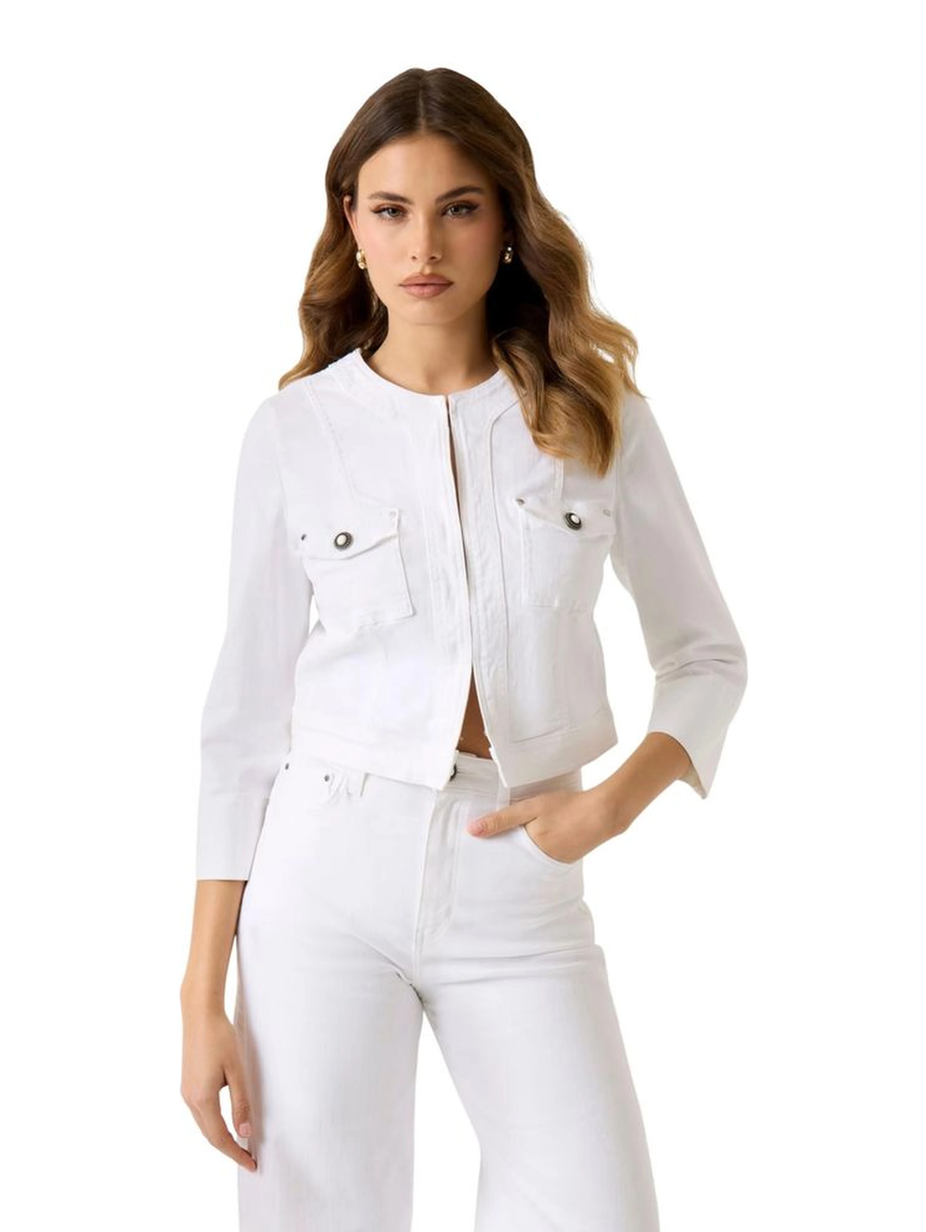 White Cotton Full-Length Jacket