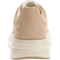 Beige Suede Leather Low Top Sneakers