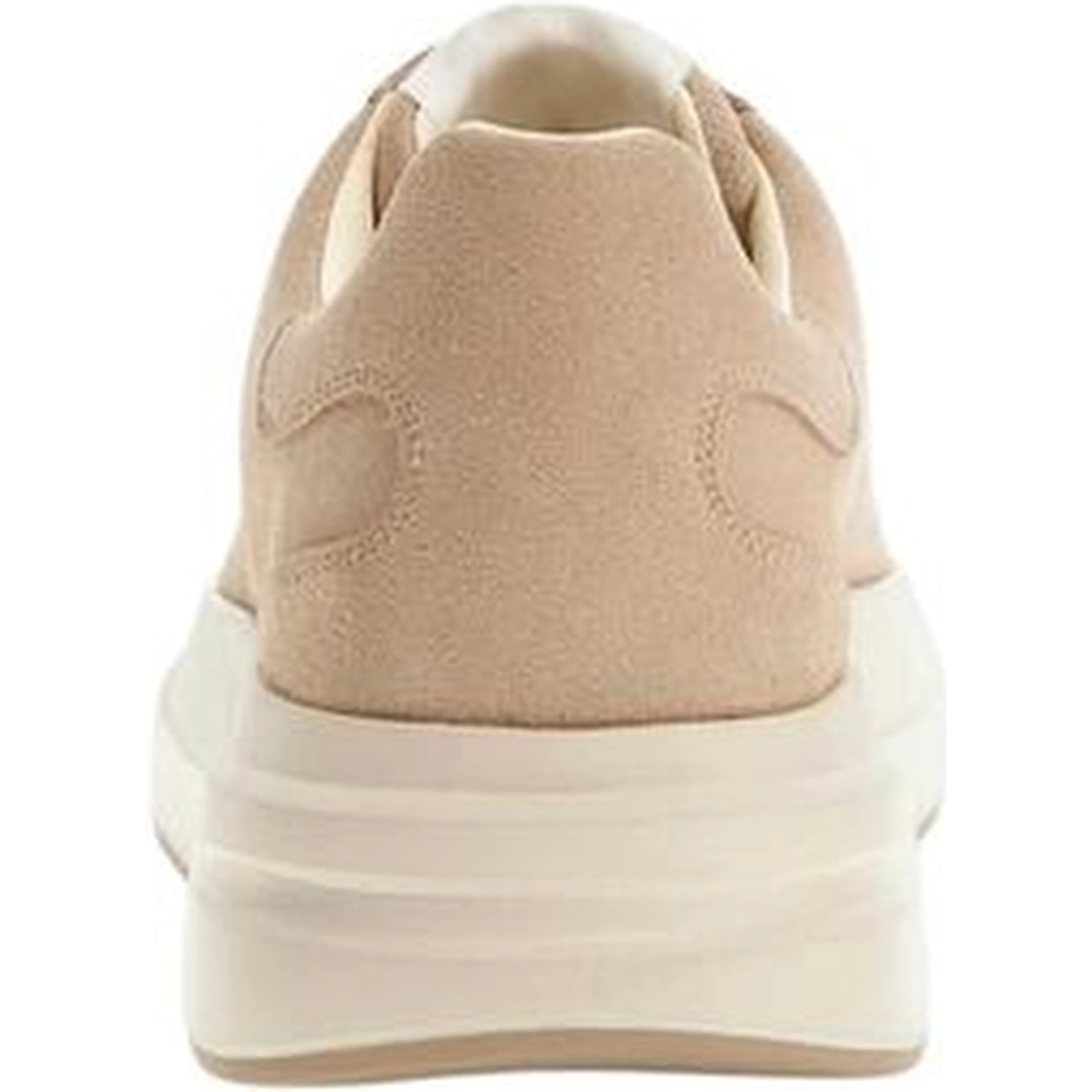 Beige Suede Leather Low Top Sneakers