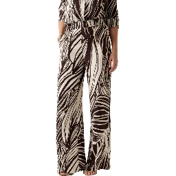 Brown Viscose Casual Pants