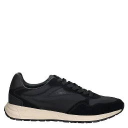 Black Polyester Athletic Sneakers