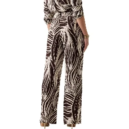 Brown Viscose Casual Pants