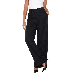 Black Viscose Casual Pants