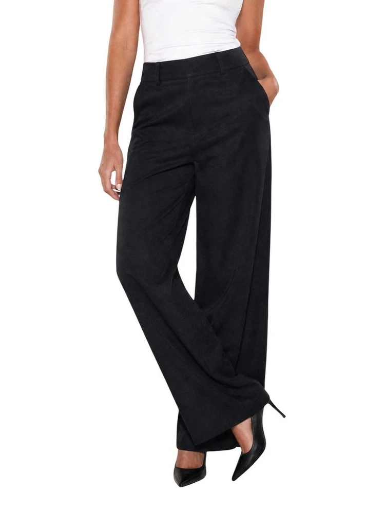Black Viscose Casual Pants