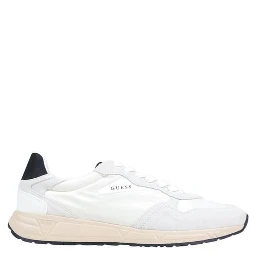 White Polyester Athletic Sneakers