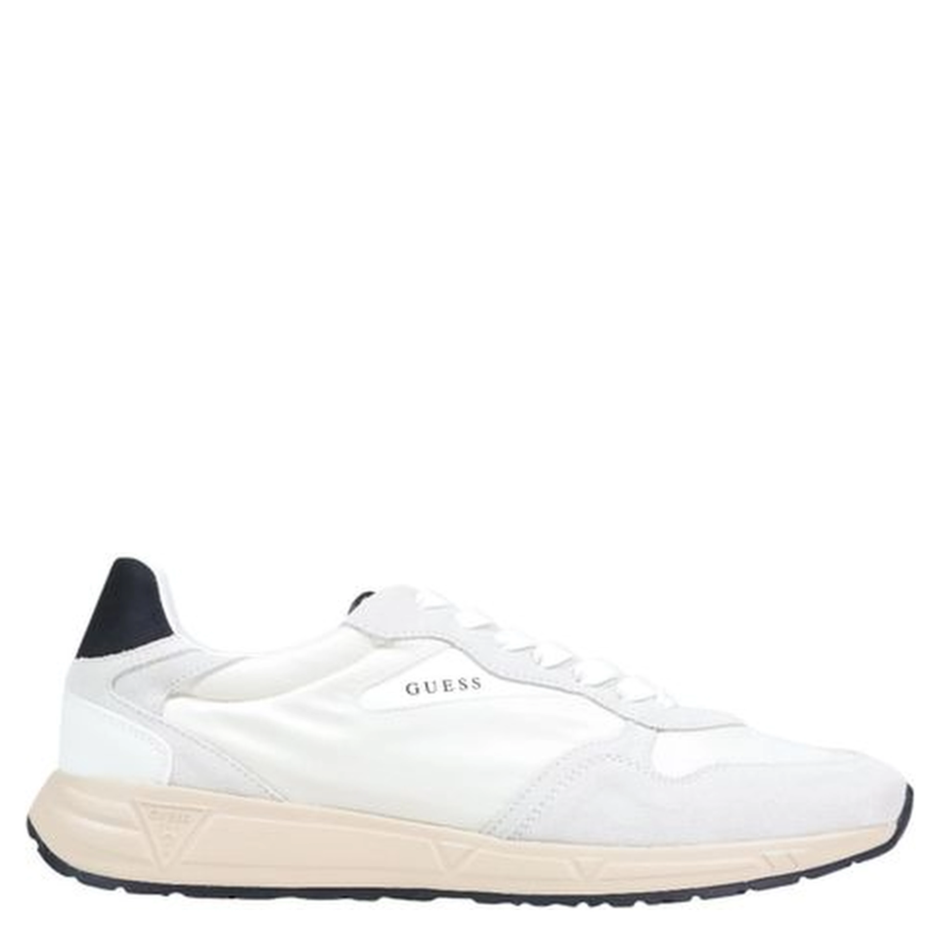 White Polyester Athletic Sneakers
