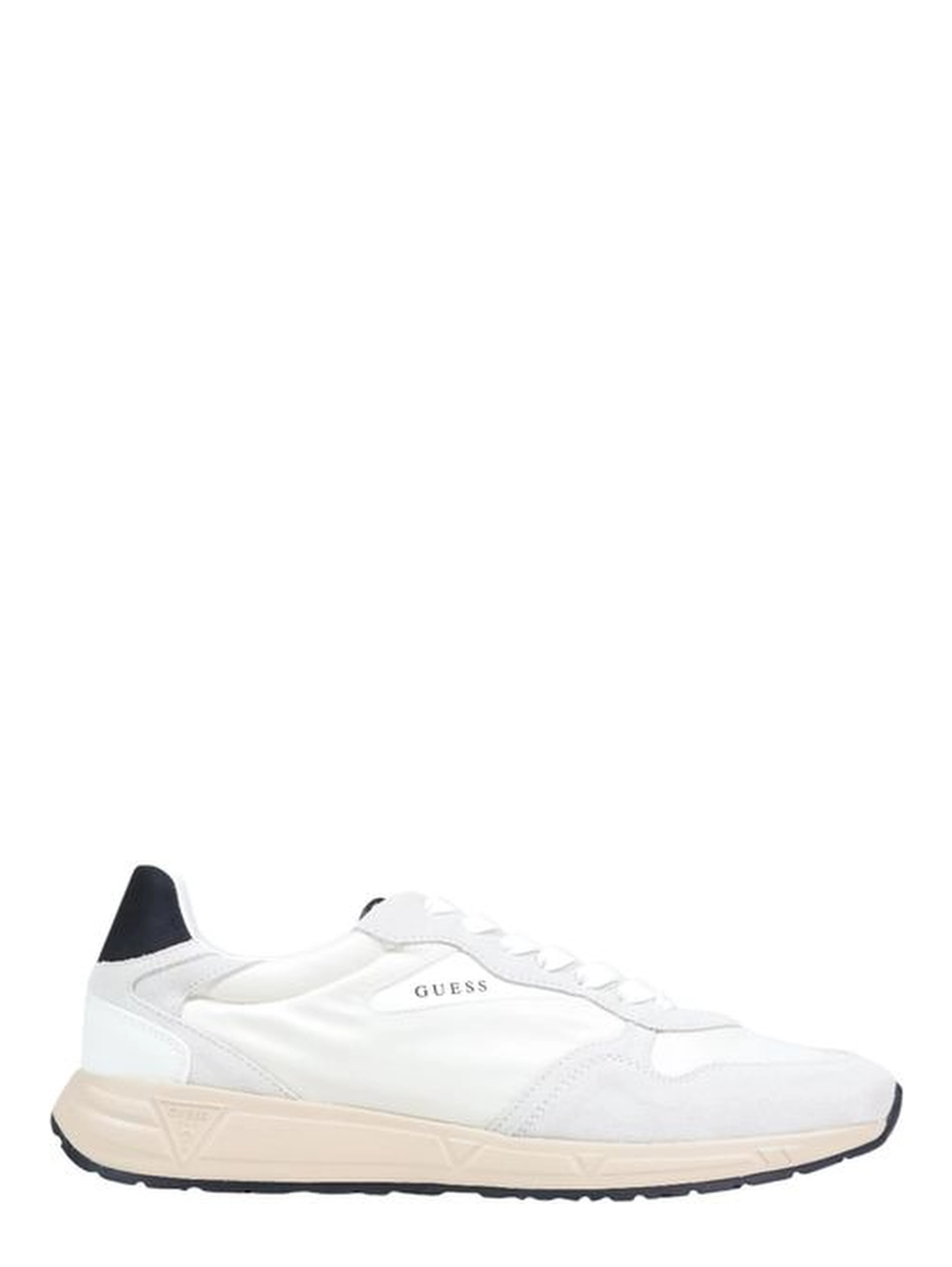White Polyester Athletic Sneakers
