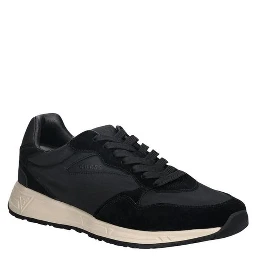 Black Polyester Athletic Sneakers